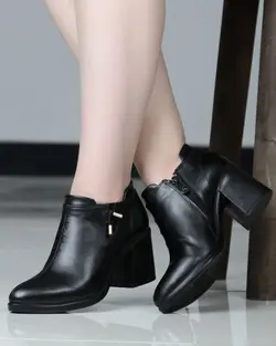 کفش نیم بوت چرم زنانه ds00755