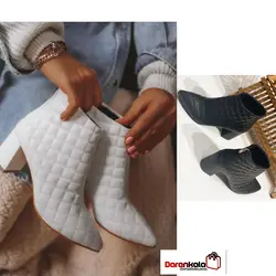 کفش بوت شنل دوزی چرم زنانهds00669