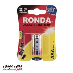 باتری نیم قلمی روندا مدل Ultra Plus Alkaline بسته 2 عددی