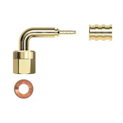 زانو شیلنگی با مهره 1/4 و بوش آلومینیومی | قیمت اتصالات شلنگ ترموپلاستیک - گروه صنعتی دی