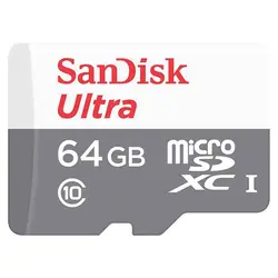 رم میکرو ۶۴ گیگ سن دیسک Sandisk Ultra C10 U1 100MB/s + خشاب