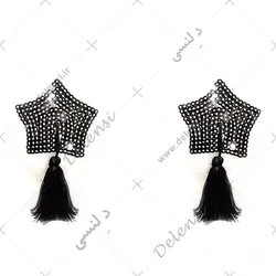 نیپل پولکی آویزدار قلبی مشکی - دلنسی با اکسسوری فانتزی زناشوئی محرمانه