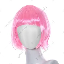 کلاه گیس چتری کوتاه صورتی - فروشگاه دلنسی با اکسسوری جذاب زناشوئی و اتاق خواب رویایی