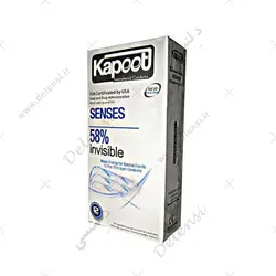 کاندوم 12 تایی کاپوت نازک 58 درصدی نامرئی حساس KAPOOT SENSES 58% invisible