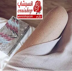 جوراب شلواری فاق باز زنبوری نگینی کرم - دلنسی فروشگاه لباس زیر فانتزی زنانه و مردانه