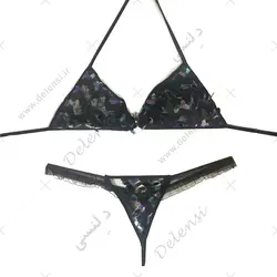 ست شورت و سوتین  توری پولک دار