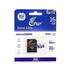 کارت حافظه microSDHC ویکو من مدل Extre 533X کلاس 10 استاندارد UHS-I U1 سرعت 80MBps ظرفیت 16 گیگابایت همراه با آداپتور SD