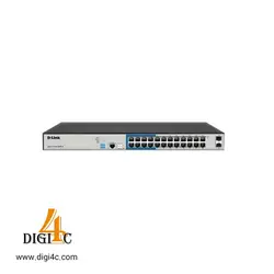 سوئیچ 24 پورت لایه 2 گیگابیتی PoE+ دی لینک مدل DGS-F1210-26PS-E