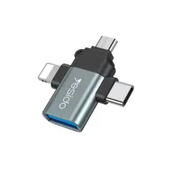 مبدل USB-C / Micro USB / لایتنینگ OTG یسیدو مدل Yesido GS15