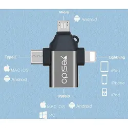 مبدل USB-C / Micro USB / لایتنینگ OTG یسیدو مدل Yesido GS15