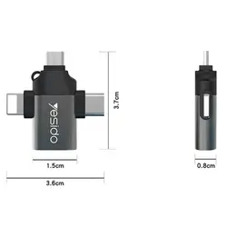 مبدل USB-C / Micro USB / لایتنینگ OTG یسیدو مدل Yesido GS15