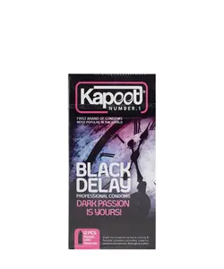 کاندوم تاخیری مشکی مدل Black Delay کاپوت 12 عددی
