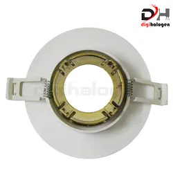 قاب هالوژن پارس لایت عمیق مدل سفید طلایی براق F442WG