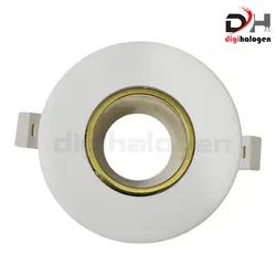 قاب هالوژن پارس لایت عمیق مدل سفید طلایی براق F442WG