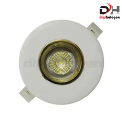 قاب هالوژن پارس لایت عمیق مدل سفید طلایی براق F442WG