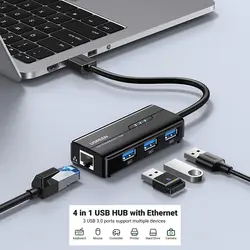 هاب 3 پورت USB 3.0 با پورت LAN یوگرین مدل 20265