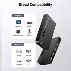 سوییچ 3 پورت HDMI 4K یوگرین مدل 40234