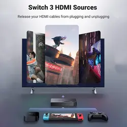 سوییچ 3 پورت HDMI 4K یوگرین مدل 40234