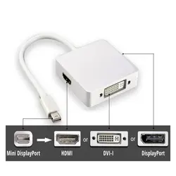 تبدیل Mini DisplayPort به HDMI و DVI و DisplayPort مدل Combo