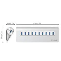 هاب USB 3.0 ده پورت Orico مدل M3H10
