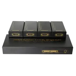 دستگاه افزایش طول 60 متری و اسپلیتر 1 به 4 HDMI | فروشگاه اینترنتی دیجیک