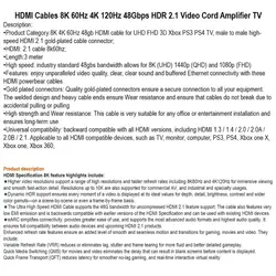 کابل HDMI ورژن 2.1V مدل 8K