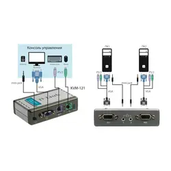KVM سوییچ دو پورت PS2 برند D-LINK مدل KVM-121