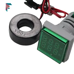 ولتمتر و آمپر متر AC تابلویی (چراغ سیگنالی)| 50 تا 500 ولت | 100 آمپر | سبز