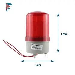 آژیر گردان LED | قرمز | بیزر دار(پیزو) | 220 ولت