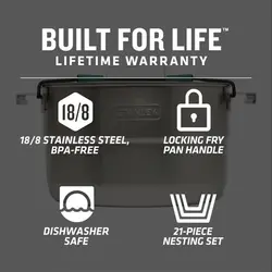 ست قابلمه استیل+تابه+ظروف پلاستیکی 4نفره استنلی Stanley Adventure Cook Set