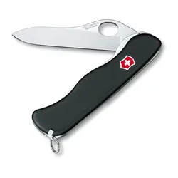 چاقوی شکاری 4 کاره مشکی تیغه صاف انگشتی با بست کمری ویکتورینوکس – Victorinox Sentinel Clip – 0.8416.M3