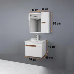ست کابینت و روشویی دلفین مدل 1118-T به همراه آینه و باکس