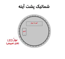 آینه بک لایت دلفین مدل NQ-60-round