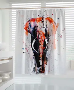 پرده حمام دلفین مدل Elephant سایز 180x200سانتی متر