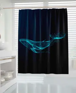 پرده حمام دلفین مدل Phantom سایز 200x180 سانتی متر