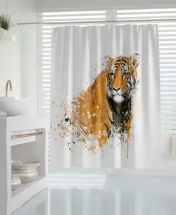 پرده حمام دلفین مدل Tiger سایز 180x200 سانتی متر