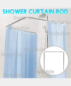 میله پرده حمام مدل U سایز 90x90