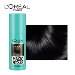 اسپری رنگ (کانسیلر) ریشه مو لورال مدل Magic Retouch | رنگ Black | حجم ۷۵ میل