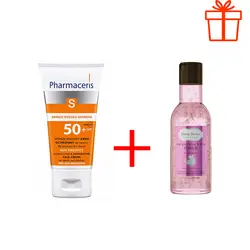 کرم ضد آفتاب هیدرولیپید فارماسریز Pharmaceris + تونر پاک کننده و مرطوب کننده با رایحه گلاب دیپ سنس