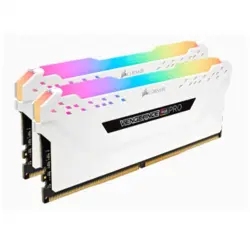 رم کامپیوتر دوکاناله 16 گیگابایتی کورسیر ونجنس آر جی بی پرو مدل CORSAIR VENGEANCE RGB PRO WHITE 16G 3600 DDR4