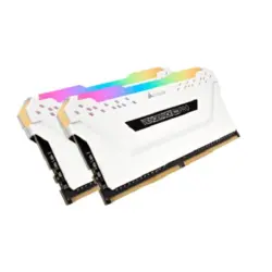 رم کامپیوتر دوکاناله 16 گیگابایتی کورسیر ونجنس آر جی بی پرو مدل CORSAIR VENGEANCE RGB PRO WHITE 16G 3600 DDR4