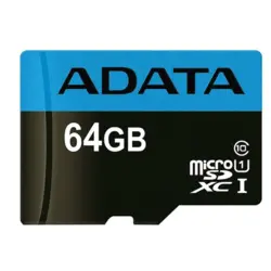 کارت حافظه MICRO SDXC ای دیتا مدل ADATA PREMIER کلاس 10 استاندارد UHS-1 U3 سرعت 100MBPS با ظرفیت 64 گیگابایت