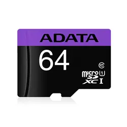 کارت حافظه microSDHC ای دیتا کلاس 10 استاندارد UHS-I U1 سرعت 80MBps مدل Premier ظرفیت 64 گیگابایت