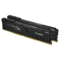 رم کامپیوتر کینگستون DDR4 تک کاناله 3200MHz CL18 مدل HyperX Fury Blackظرفیت 16 گیگابایت