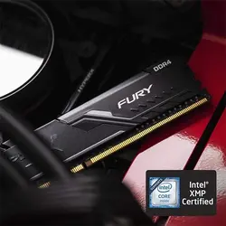 رم کامپیوتر کینگستون DDR4 تک کاناله 3200MHz CL18 مدل HyperX Fury Blackظرفیت 16 گیگابایت