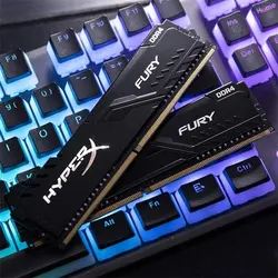 رم کامپیوتر کینگستون DDR4 تک کاناله 3200MHz CL18 مدل HyperX Fury Blackظرفیت 16 گیگابایت