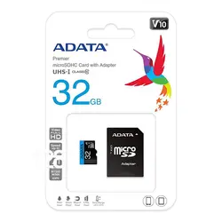 کارت حافظه microSDHC ای دیتا کلاس 10 استاندارد UHS-I U1 سرعت 100MBps مدل Premier ظرفیت 32 گیگابایت