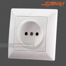 پریز برق ساده ایران الکتریک مدل الیزه سفید
