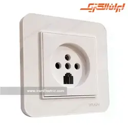 پریز تلفن دوکاره ایران الکتریک ارس سفید