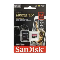 کارت حافظه میکرو اس دی SanDisk Extreme PRO 64GB 200mbps microSDXC UHS-I Memory Card